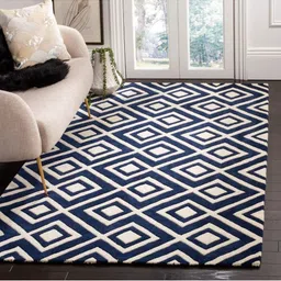 IMRA CARPET Blue Geometric Handmade Woollen Carpet-picture-10