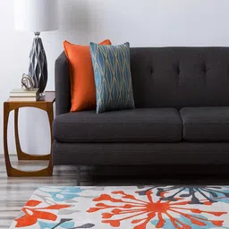 Safiya Carpet Red & Blue Floral Woollen Carpet-image-88