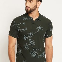 OGEN Floral Printed Polo Collar T-shirt-image-83