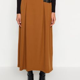 Trendyol Flared Belted Maxi Skirt-image-26