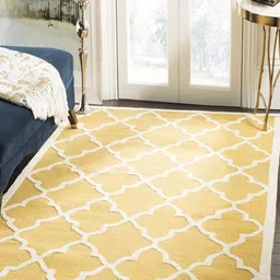 Safiya Carpet Yellow Geometric Hand-Tufted Woollen Carpets-25