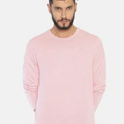 Steenbok Men Pink  Solid Round Neck Slim Fit T-shirt-image-73