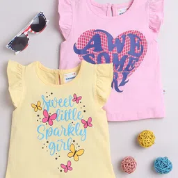 BUMZEE Girls 2 Printed Applique T-shirt-picture-23