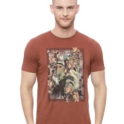 Basics Men Brown Printed Muscle Fit T-shirt-picture-8