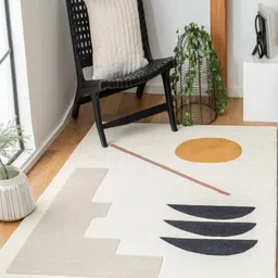 Safiya Carpet Beige Abstract Hand-Tufted Woollen Carpets-image-74