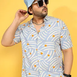 Instafab Plus Plus Size Classic Abstract Printed Casual Shirt-image-71