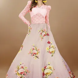 SAPTRANGI Printed Flared Maxi Skirts-picture-42