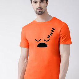 Friskers Men Orange Printed  Half Sleeve T-shirt-image-86