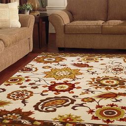 Safiya Carpet Beige & Maroon Ethnic Motifs Woollen Carpet-picture-24