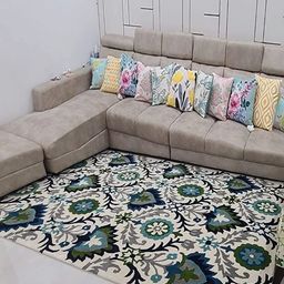 Safiya Carpet Grey & White Ethnic Motifs Printed Hand-Tufted Rectangle Woollen Carpet-picture-38