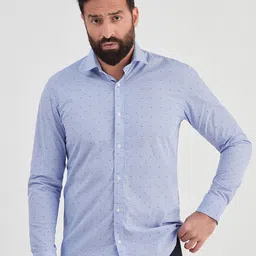 MR BUTTON Men Slim Fit Printed Casual Cotton Shirt-image-37