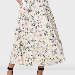 Zapelle Floral Printed Midi Tiered Skirt-image-24