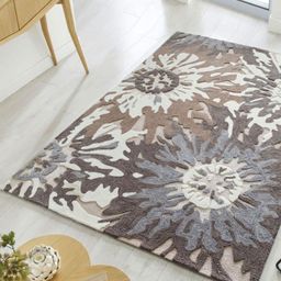 Safiya Carpet Grey & White Abstract Hand Tufted Woollen Carpets-picture-5