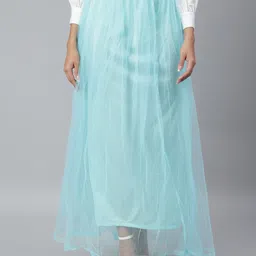 MINOS Net Gathered Flared Maxi Skirt-picture-11
