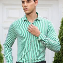 Thomas Scott Striped Spread Collar Cotton Formal Shirt-picture-24
