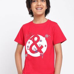 TALES & STORIES Boys Red Printed T-shirt-image-96