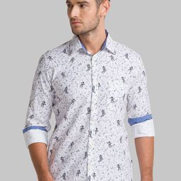 Parx Men White Slim Fit Floral Printed Casual Shirt-picture-15