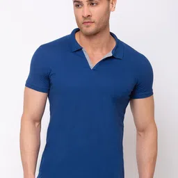 Status Quo Men Blue Polo Collar T-shirt-image-70