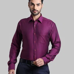 Park Avenue Men Violet Solid Formal Shirt-image-49
