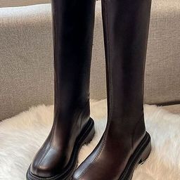 LULU & SKY Women Knee-High Round-Toe Regular Boots-image-47