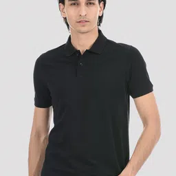 ONEWAY Men Solid Polo Collar Cotton T-Shirt-image-5