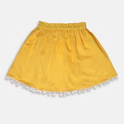 am ma Girls Yellow Flared Mini Skirt-image-89