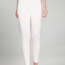 elleven Women White Solid Churidar Length Leggings-image-55
