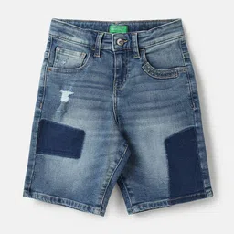 United Colors of Benetton Boys Washed Cotton Denim Shorts-image-67
