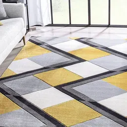 Safiya Carpet Grey & Black Geometric Woollen Carpets-16