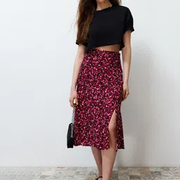 Trendyol Printed A-Line Knee Length Skirt-28