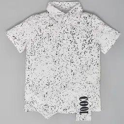 YOUMAA Boys Printed Polo Collar Pure Cotton T-shirt-image-11