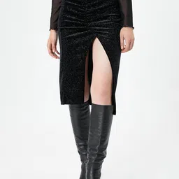 Koton Embellished Mid Rise Straight Skirt-picture-0