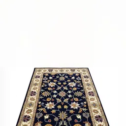 Safiya Carpet Navy Blue Ethnic Motifs Hand-Tufted Woollen Carpets-28