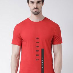 Friskers Men Red Typography Printed T-shirt-image-85