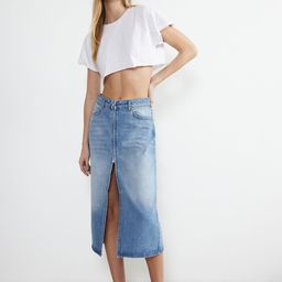 Trendyol Pure Cotton Straight Midi Skirt-image-48