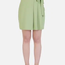 IMPERATIVE Women Green  Solid Pleated Skirt-picture-33