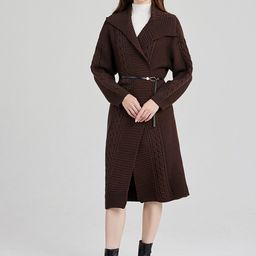 JC Collection Spread Collar Front-Open Trench Coat-7