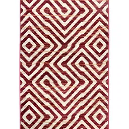 Sapana Carpet-Mats Maroon & White Geometric No Shredding Carpet-image-84