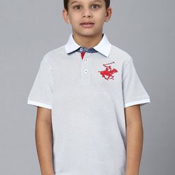 Beverly Hills Polo Club Boys  Polka Dots Printed Polo Collar Pure Cotton T-Shirt-image-54