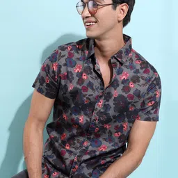 KETCH Slim Fit Floral Printed Cotton Casual Shirt-image-61