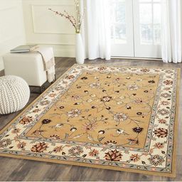 IMRA CARPET Camel Brown & White Floral Woollen Carpet-picture-5