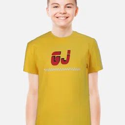Gini and Jony Boys Typography Printed Cotton T-Shirt-82