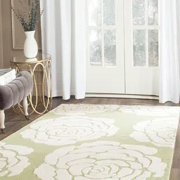 Safiya Carpet Green Floral Hand-Tufted Woollen Carpets-image-60