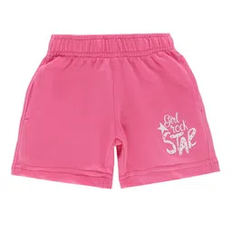 DYCA Girls Pink Solid Typography Print Shorts-image-91
