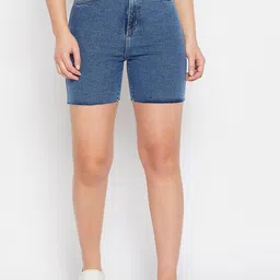 Madame Women Mid-Rise Denim Shorts-picture-30