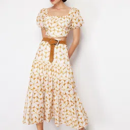 Trendyol Floral Printed Pure Cotton Flared Midi Skirts-picture-13