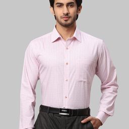 Raymond Men Red Checked Cotton Slim-Fit Formal Shirts-18