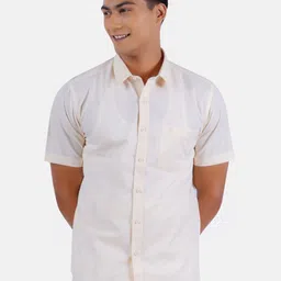 Ramraj Men Cream-Coloured Pure Cotton Casual Shirt-picture-36