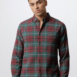 THE BEAR HOUSE Men Slim Fit Tartan Checked Pure Cotton Casual Shirt-picture-24