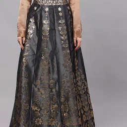AKS Couture Ethnic Printed Jacquard Maxi A-Line Skirt-picture-27